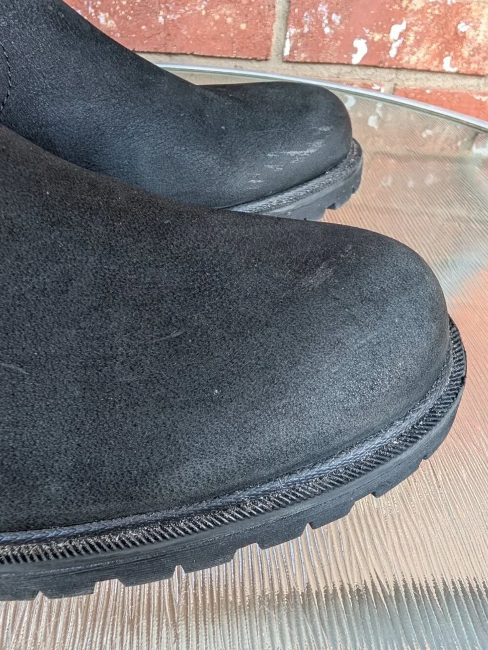 Men's Crown Vintage Black Leather Ankle Boots Size 9 M